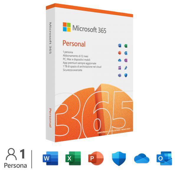 Microsoft M365 Personal Italian Subscription P10 EuroZone 1 License Medialess 1 Anno - Disponibile in 3-4 giorni lavorativi