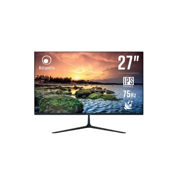 MONITOR ATLANTIS LED 27" Wide A05-HE27I-VHDM IPS 1920x1080 5ms 24010cd/m 1.000:1 VESA MM VGA HDMI DP Black - Disponibile in 3-4 giorni lavorativi