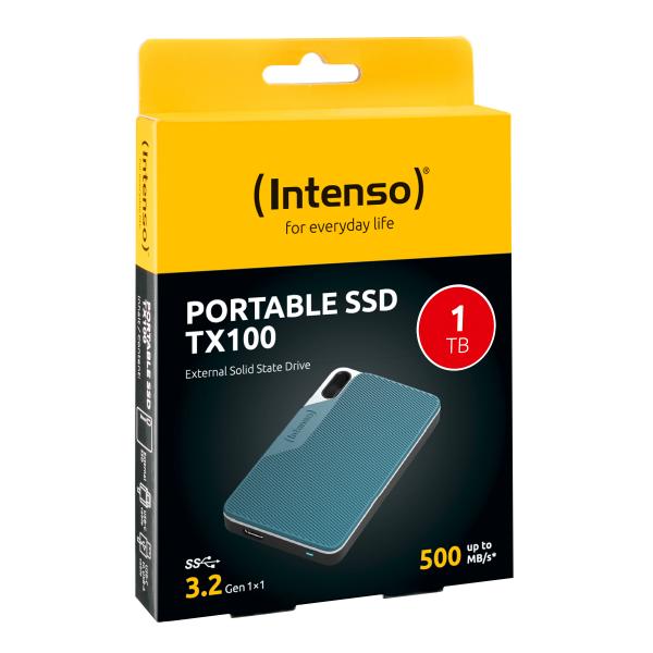 INTENSO SSD ESTERNO TX100 1TB USB 3.2 R/W 500MBS + CAVO USB-C + ADATTATORE USB-A - Disponibile in 3-4 giorni lavorativi