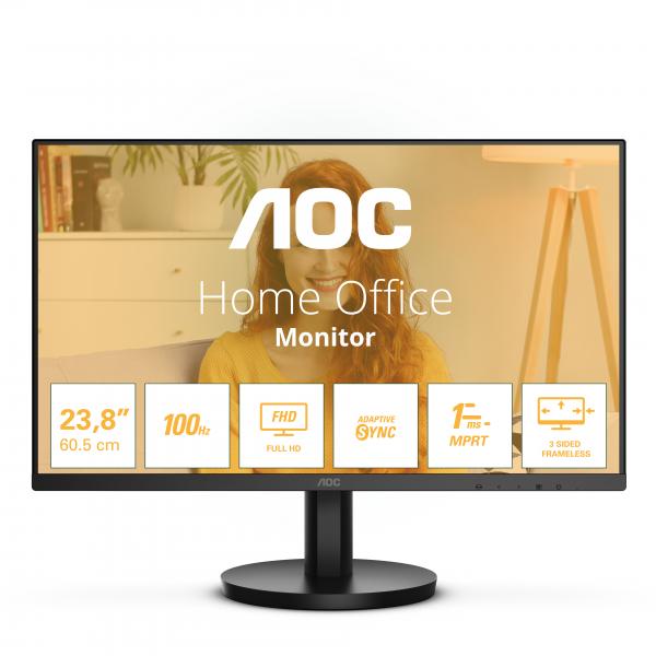 Monitor Nuovo MONITOR AOC LED 23.8'' Wide 24B3HMA2 VA 1920x1080 4ms 250cd/mq 3.000:1 (20.000.000:1) 2x2W MM VGA HDMI - Disponibile in 3-4 giorni lavorativi