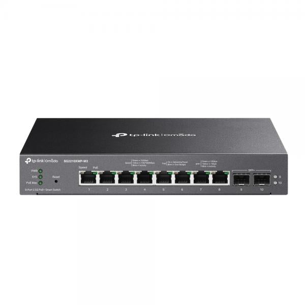 TP-Link Omada SG2210XMP-M2 switch di rete Gestito L2/L2+ 2.5G Ethernet (100/1000/2500) Supporto Power over Ethernet (PoE) Nero - Disponibile in 6-7 giorni lavorativi