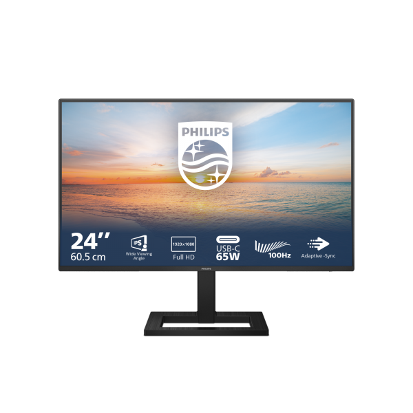 Monitor Nuovo MONITOR PHILIPS LED 23.8"Wide 24E1N1300AE/00 IPS 1920x1080 4ms 250cd/mq 1.300:1 2x3W MM Reg.H HDMI USB-C docking - Disponibile in 3-4 giorni lavorativi