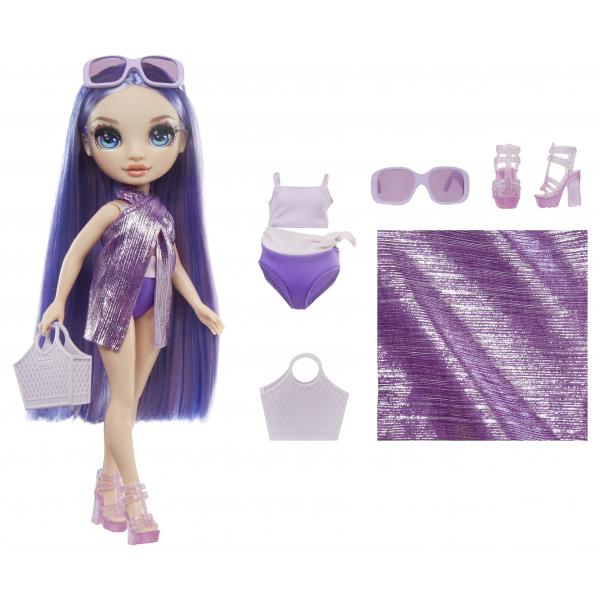 Rainbow High Swim & Style - Bambola manichino snodabile 27 cm - Viola (Viola) - Costume da bagno + pareo - da 4 anni - Disponibile in 3-4 giorni lavorativi