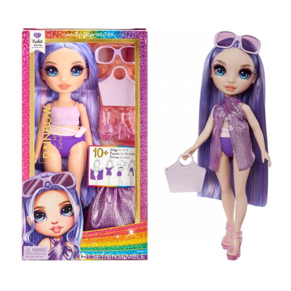 Rainbow High Swim & Style - Bambola manichino snodabile 27 cm - Viola (Viola) - Costume da bagno + pareo - da 4 anni - Disponibile in 3-4 giorni lavorativi