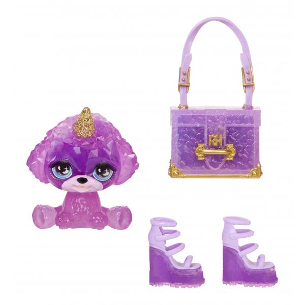 Bambola arcobaleno di alta moda con kit di slime e animale domestico - Viola (Viola) - Bambola glitterata da 28 cm con kit di slime - Disponibile in 3-4 giorni lavorativi