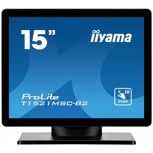 iiyama ProLite T1521MSC-B2 Monitor PC 38,1 cm (15") 1024 x 768 Pixel XGA LED Touch screen Da tavolo Nero - Disponibile in 6-7 giorni lavorativi