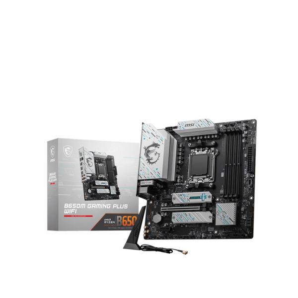 MB MSI B650M GAMING PLUS WIFI AM5 4D5 4S3 2M.2 3PCIE 1HD/1DP MATX - Disponibile in 3-4 giorni lavorativi