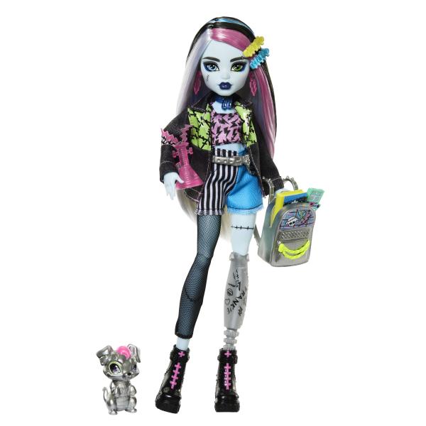 Monster High-Frankie Stein Doll-Bambola con animali e accessori HXH73 - Disponibile in 3-4 giorni lavorativi