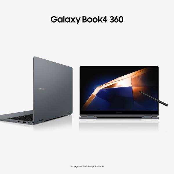 PC Notebook Nuovo Samsung Galaxy Book4 360 Intel Core 5 120U 16GB Intel Graphics 512GB 15,6 Full HD Touch Windows 11 - Disponibile in 3-4 giorni lavorativi