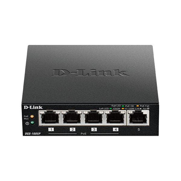 D-LINK SWITCH 5 PORTE GIGABIT POE+ DESKTOP - Disponibile in 3-4 giorni lavorativi D-Link