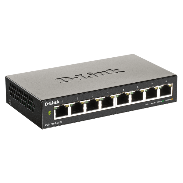 D-LINK DGS-1100-08V2 SWITCH 8 PORTE GIGABIT 10/100/1000 NERO - Disponibile in 3-4 giorni lavorativi