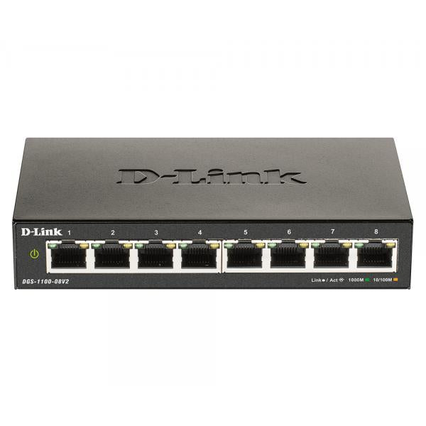 D-LINK DGS-1100-08V2 SWITCH 8 PORTE GIGABIT 10/100/1000 NERO - Disponibile in 3-4 giorni lavorativi