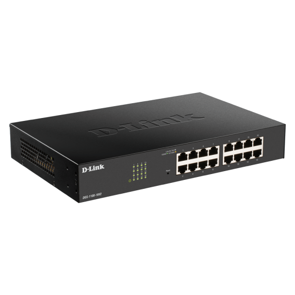 D-LINK SWITCH 16 PORTE GIGABIT SMART MANAGED, FANLESS, 802.1Q VLAN, 802.1p QoS, 11 RACKMOUNT INSTALLATION - Disponibile in 3-4 giorni lavorativi