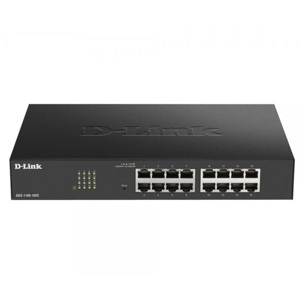 D-LINK SWITCH 16 PORTE GIGABIT SMART MANAGED, FANLESS, 802.1Q VLAN, 802.1p QoS, 11 RACKMOUNT INSTALLATION - Disponibile in 3-4 giorni lavorativi