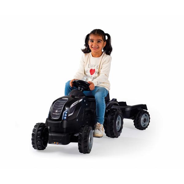 Smoby Farmer XL Pedal Tractor + Trailer - Nero - Disponibile in 3-4 giorni lavorativi