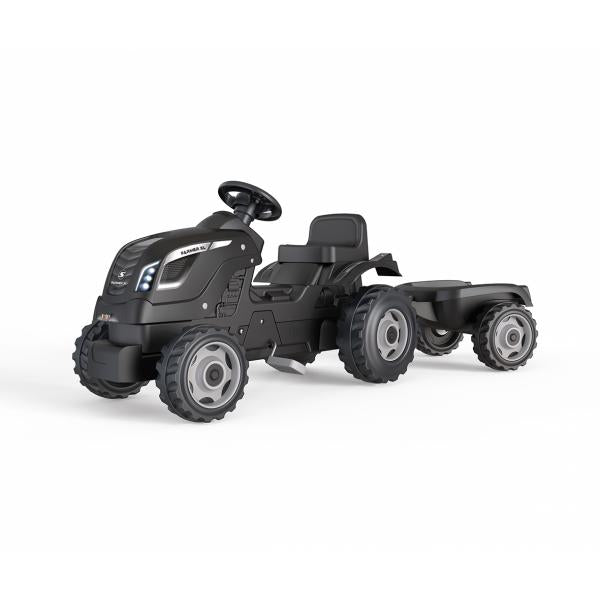 Smoby Farmer XL Pedal Tractor + Trailer - Nero - Disponibile in 3-4 giorni lavorativi