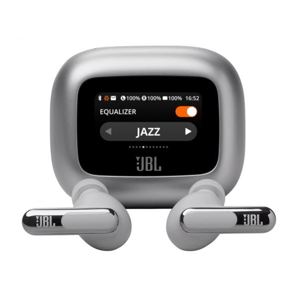 JBL Live Beam 3 Auricolare Wireless In-ear Chiamate/Musica/Sport/Tutti i giorni Bluetooth Argento - Disponibile in 6-7 giorni lavorativi