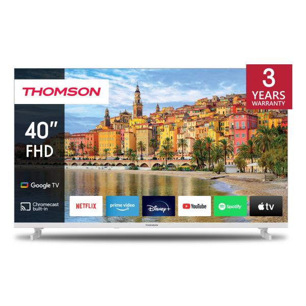 TV THOMSON LED 40" 40FG2S14W SMART GOOGLE TV DVB-T2/S2 FHD CI+ 3XHDMI 2XUSB - BIANCO - TELECOMANDO RETRO ILLUMINATO VESA - Disponibile in 3-4 giorni lavorativi