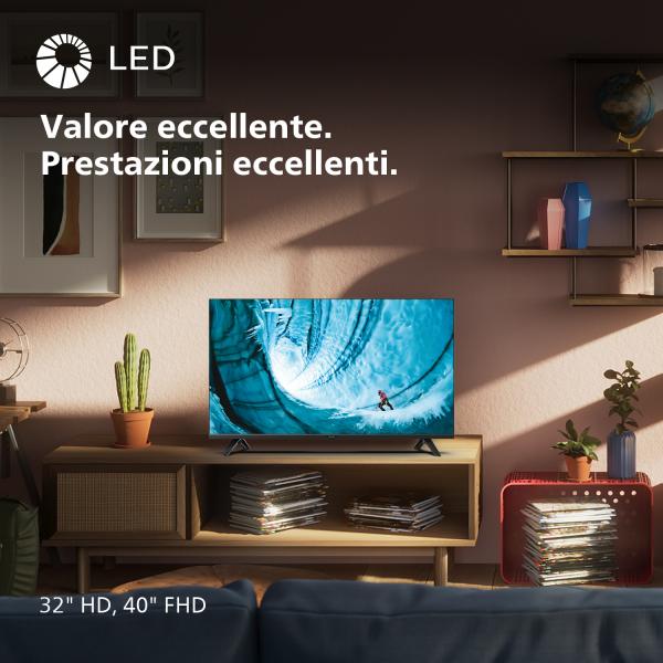 TV PHILIPS LED 32'' SMART TV 32PHS6009/12 HD 3HDMI 2USB Wi-Fi DVB-T/T2/T2-HD/C/S/S2 - Disponibile in 3-4 giorni lavorativi