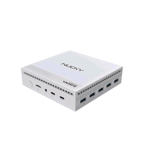 PC Desktop Nuovo YASHI NUCKY NY290 MINI PC INTEL QUAD CORE N100 RAM 8GB SSD 256GB FANLESS HDMI WIN 11 PROF BIANCO - Disponibile in 3-4 giorni lavorativi