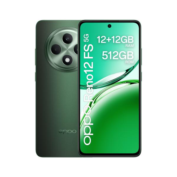 OPPO Reno 12FS 12+512GB 6.67" 5G Black Green ITA - Disponibile in 2-3 giorni lavorativi