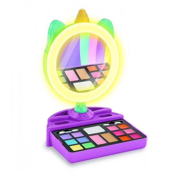 CLEMENTONI - Specchio per il trucco Unicorno - Anello luminoso - Trucco e accessori per capelli e unghie - Dai 7 anni in su - Disponibile in 3-4 giorni lavorativi