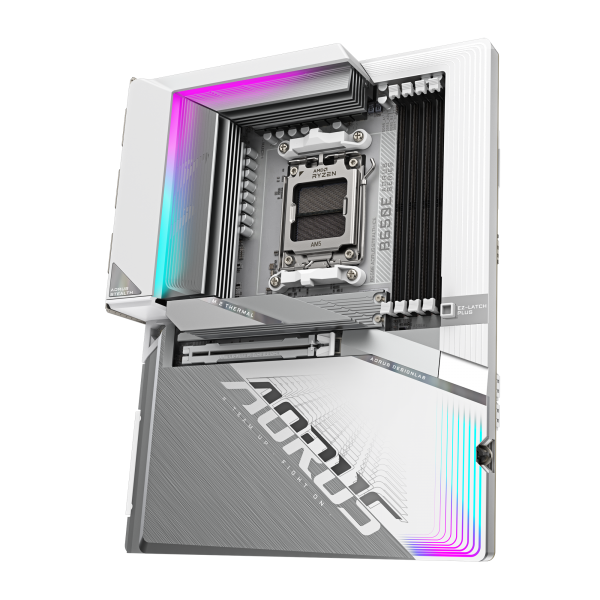 GIGABYTE Scheda Madre B650E AORUS STEALTH ICE - Supporta CPU AMD Ryzen 9000, VRM a 12+2+2 fasi, fino a 8000MHz DDR5 (OC), 1xPCIe 5.0 M.2 + 3xPCIe 4.0 M.2, Wi-Fi 7, LAN 2.5GbE, USB 3.2 Gen 2x2 - Disponibile in 6-7 giorni lavorativi