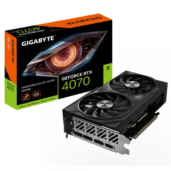 GIGABYTE Scheda Grafica GeForce RTX 4070 WINDFORCE 2X OC V2 12G - 12GB GDDR6, 192bit, PCI-E 4.0, 2490MHz Core Clock, 3 x DisplayPort 1.4a, 1 x HDMI 2.1a, NVIDIA DLSS 3, GV-N4070WF2OCV2-12GD - Disponibile in 6-7 giorni lavorativi