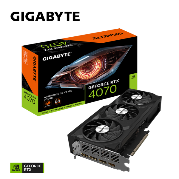 GIGABYTE Scheda Grafica GeForce RTX 4070 WINDFORCE OC V2 12G - 12GB GDDR6, 192bit, PCI-E 4.0, 2490MHz Core Clock, 3 x DisplayPort 1.4a, 1 x HDMI 2.1a, NVIDIA DLSS 3, GV-N4070WF3OCV2-12GD - Disponibile in 6-7 giorni lavorativi