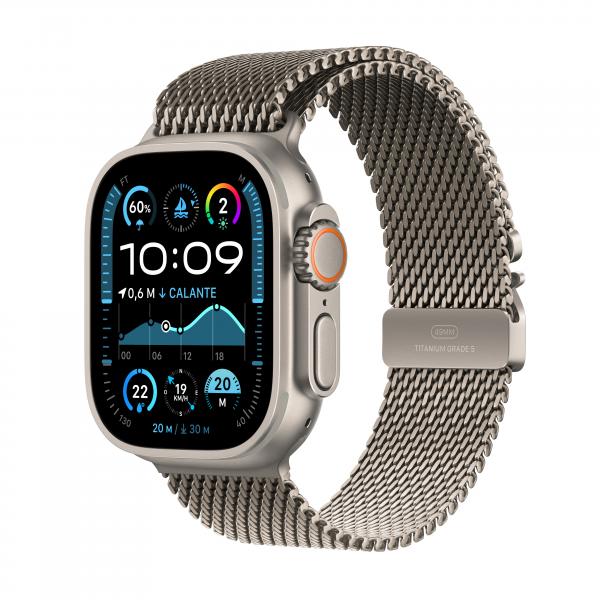 Apple Watch Ultra 2 GPS + Cellular 49mm Cassa in Titanio con Titanio Naturale Milanese Loop - M - Disponibile in 6-7 giorni lavorativi