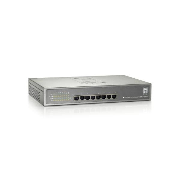 LevelOne GEP-0822 Gigabit Ethernet (10/100/1000) Grigio Supporto Power over Ethernet (PoE) - Disponibile in 6-7 giorni lavorativi