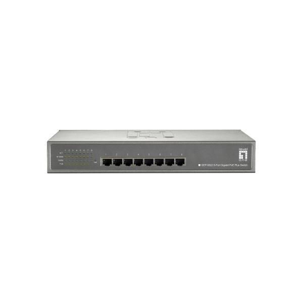 LevelOne GEP-0822 Gigabit Ethernet (10/100/1000) Grigio Supporto Power over Ethernet (PoE) - Disponibile in 6-7 giorni lavorativi