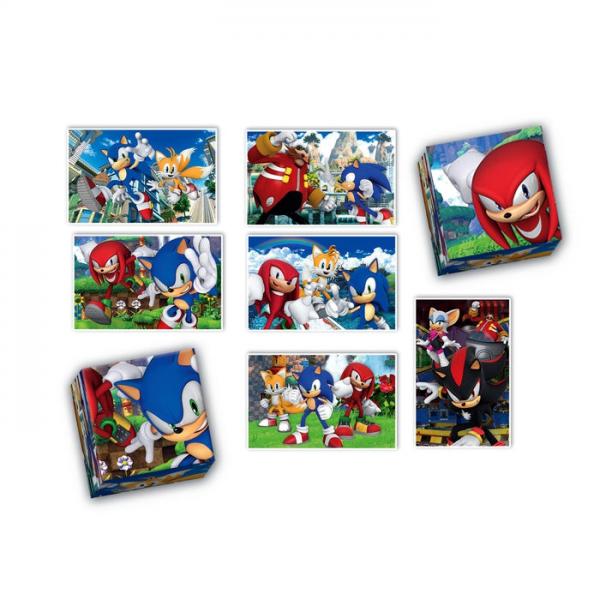 Clementoni - Edukit - Sonic - Scatola didattica 4 in 1 - 2 puzzle, 1 promemoria, 1 set da 6 cubi - Made in Italy - Dai 4 anni in su - Disponibile in 3-4 giorni lavorativi