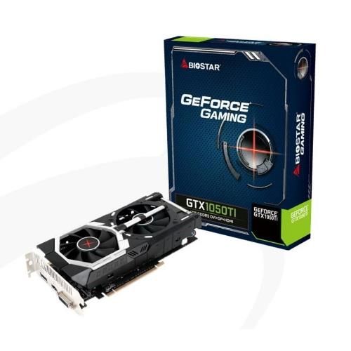 SVGA BIOSTAR NVIDIA GTX1050Ti-4GB ATX 4GB GDDR5 128Bit DUAL FAN DVI+HDMI+DP PCI-E 3.0 - Disponibile in 3-4 giorni lavorativi