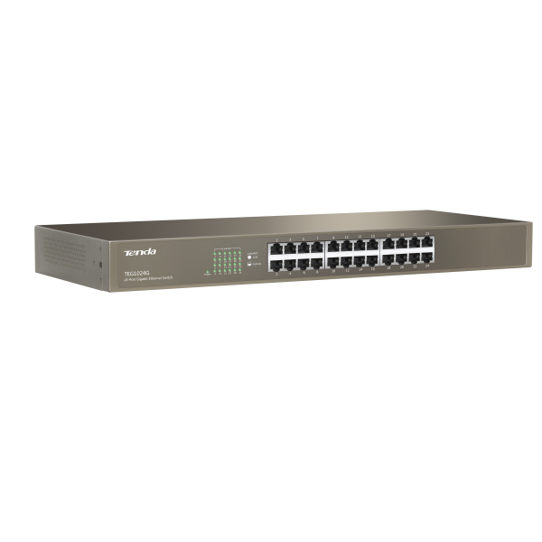 SWITCH TENDA TEG1024G 24P GIGABIT 10/100/1000 RJ45 UNAMANAGED RACK - Disponibile in 3-4 giorni lavorativi