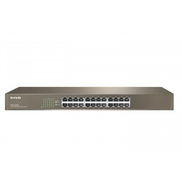 SWITCH TENDA TEG1024G 24P GIGABIT 10/100/1000 RJ45 UNAMANAGED RACK - Disponibile in 3-4 giorni lavorativi