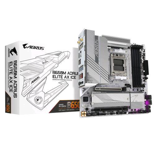 GIGABYTE B650M AORUS ELITE AX ICE SCHEDA MADRE AMD B650 AM5 MICRO ATX - Disponibile in 3-4 giorni lavorativi