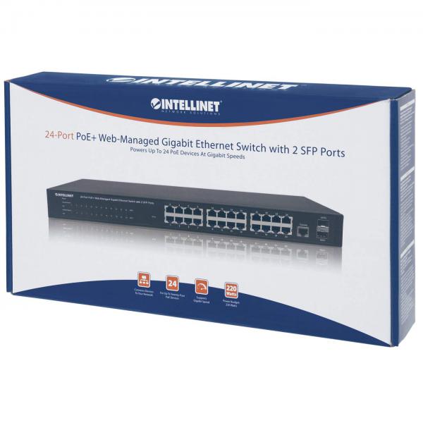 Intellinet 560559 switch di rete Gigabit Ethernet (10/100/1000) Supporto Power over Ethernet (PoE) Nero - Disponibile in 6-7 giorni lavorativi