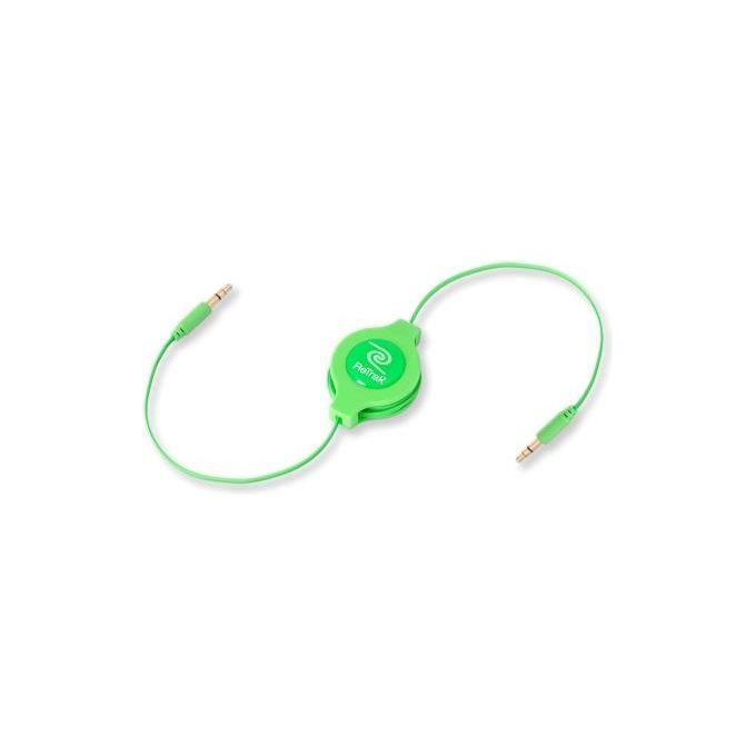 Retrak Cavo da 3,5mm a 3,5mm per Mp3 Retrattile Verde - Disponibile in 3-4 giorni lavorativi