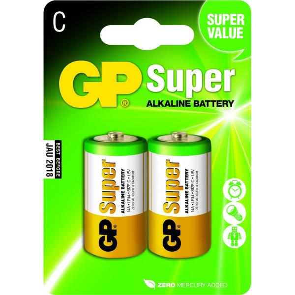 Pile Alkaline GP C Super (blister 2pz) - Disponibile in 2/3 giorni lavorativi