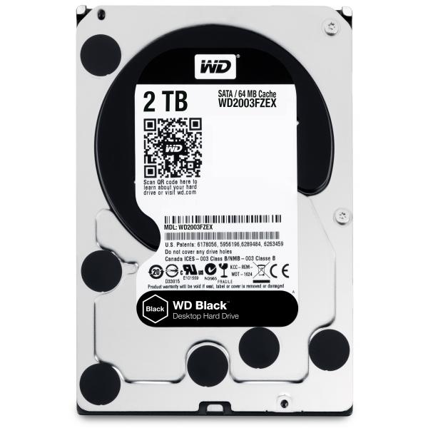 HD WD SATA3 2TB 3.5" BLACK 7200 RPM 64mb cache - WD2003FZEX - Disponibile in 3-4 giorni lavorativi