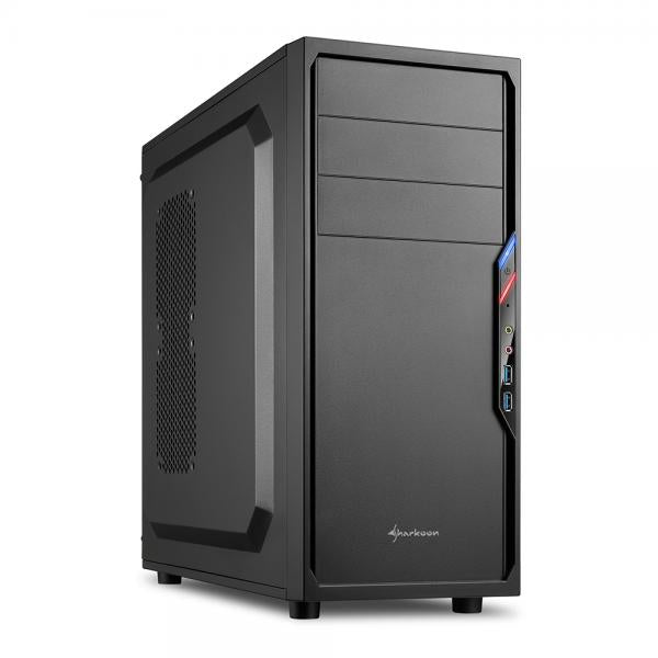 SHARKOON CASE VS4-V, ATX, 6 SLOTS EXPANSION, 2XUSB 3.0 FRONT, DRIVE BAY DA 2,5/3,5/5,25, 1X120MM FAN FRONT, NO PSU, COLORE NERO - Disponibile in 3-4 giorni lavorativi