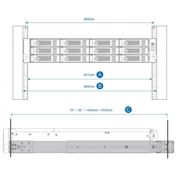 RAIL KIT QNAP RAIL-B02 Rack Slide Rail Kit for TVS-471U & other 2U series models - Disponibile in 3-4 giorni lavorativi