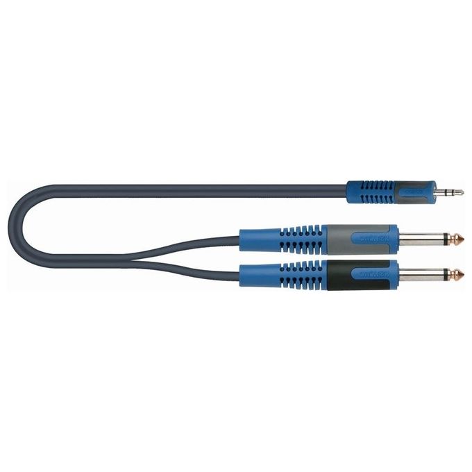 Quiklok RKSA-140-5 Cavo audio da 2 jack mono da 6,3 mm a 1 jack mono da 3,5 mm, 5 m - Disponibile in 3-4 giorni lavorativi