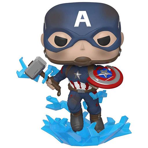 Funko Pop! FUNKO POP Marvel: Avengers Endgame - 573 Captain America w/Broken Shield & Mjolnir 9 cm - Disponibile in 2/3 giorni lavorativi