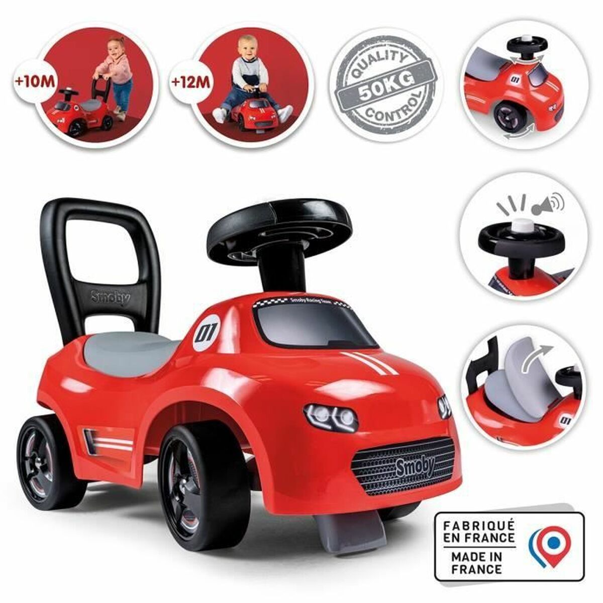 Cavalcabili Smoby Nero Rosso 2 in 1 - Disponibile in 3-4 giorni lavorativi