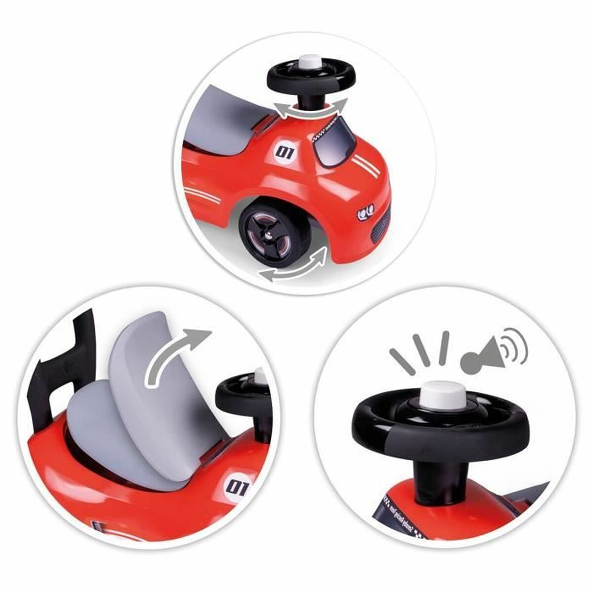 Cavalcabili Smoby Nero Rosso 2 in 1 - Disponibile in 3-4 giorni lavorativi