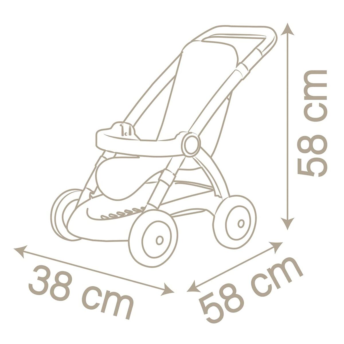 Carrozzina per Bambole Smoby Stroller (58 cm) - Disponibile in 3-4 giorni lavorativi