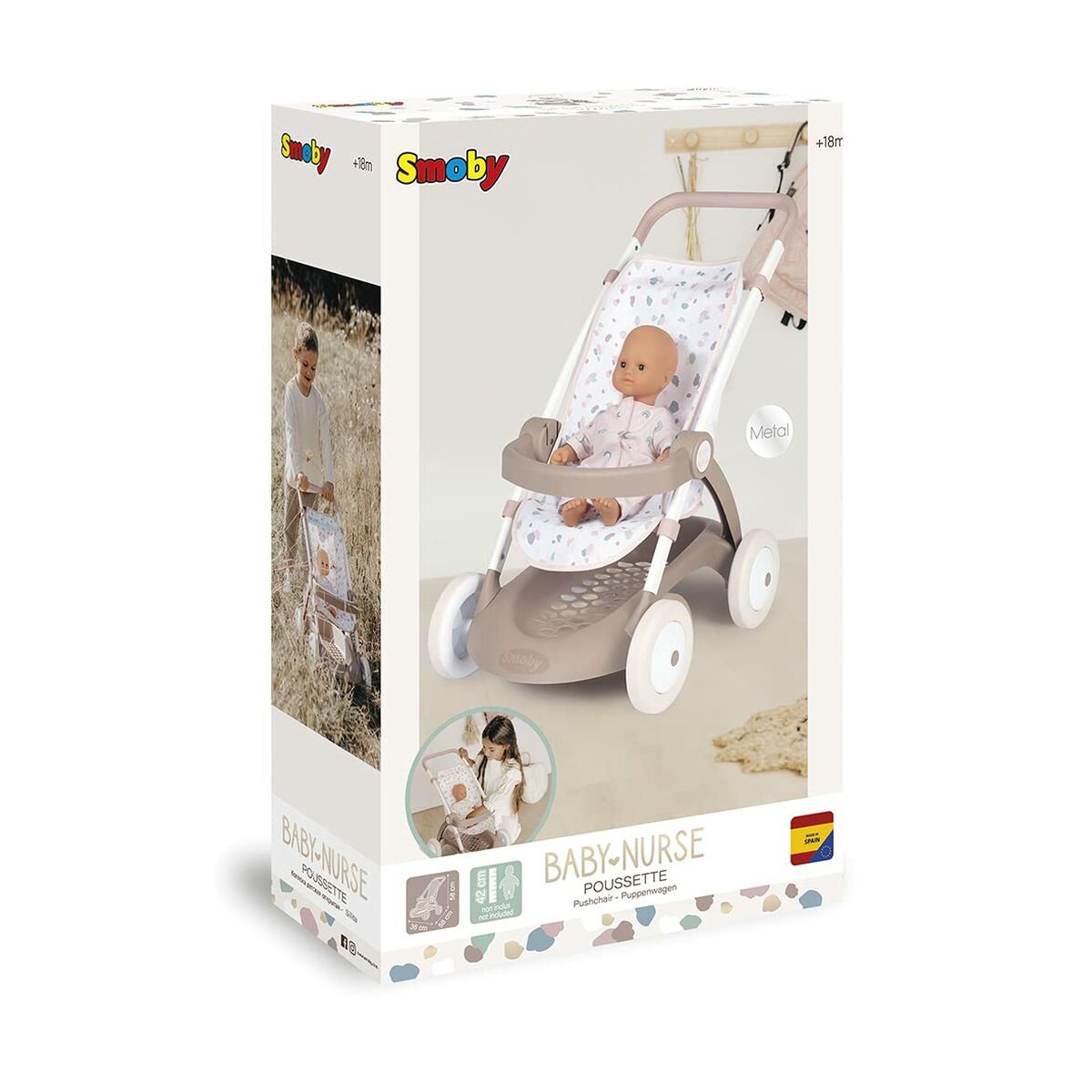 Carrozzina per Bambole Smoby Stroller (58 cm) - Disponibile in 3-4 giorni lavorativi