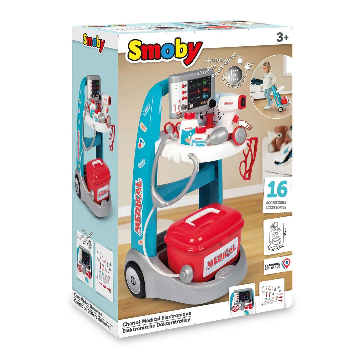 Carrello Smoby ELECTRONIC MEDICAL - Disponibile in 3-4 giorni lavorativi